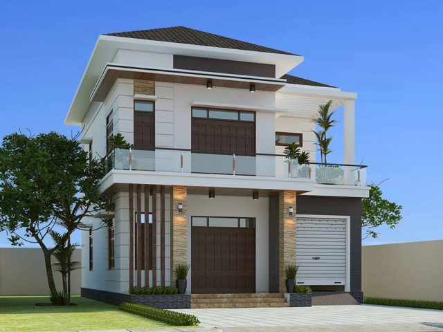 Thiết kế biệt thự đẹp 2 tầng tại thành phố Vinh - Nghệ An