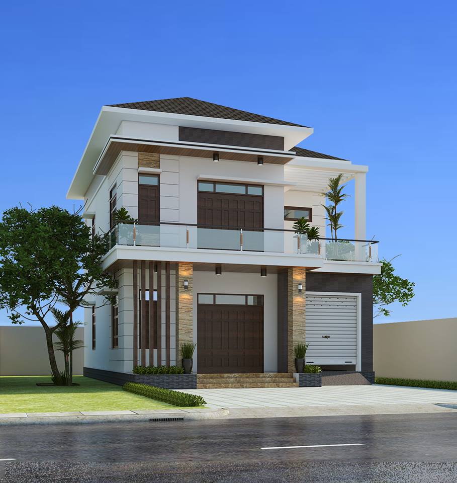 Thiết kế biệt thự đẹp 2 tầng tại thành phố Vinh - Nghệ An