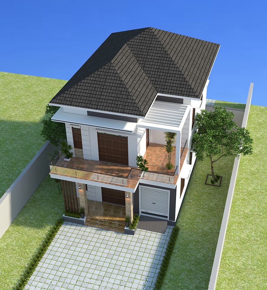 Thiết kế biệt thự đẹp 2 tầng tại thành phố Vinh - Nghệ An